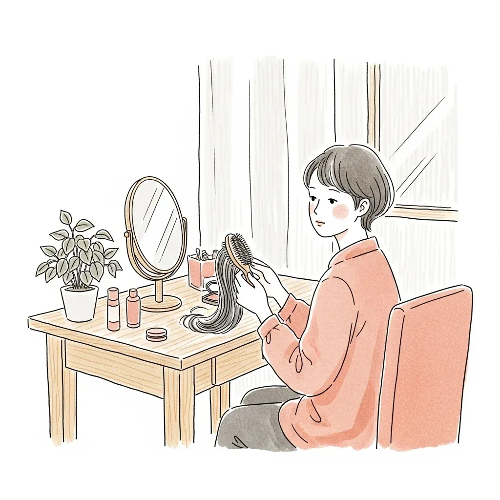 壓力掉髮示意圖——看到梳子上的頭髮讓人焦慮不安