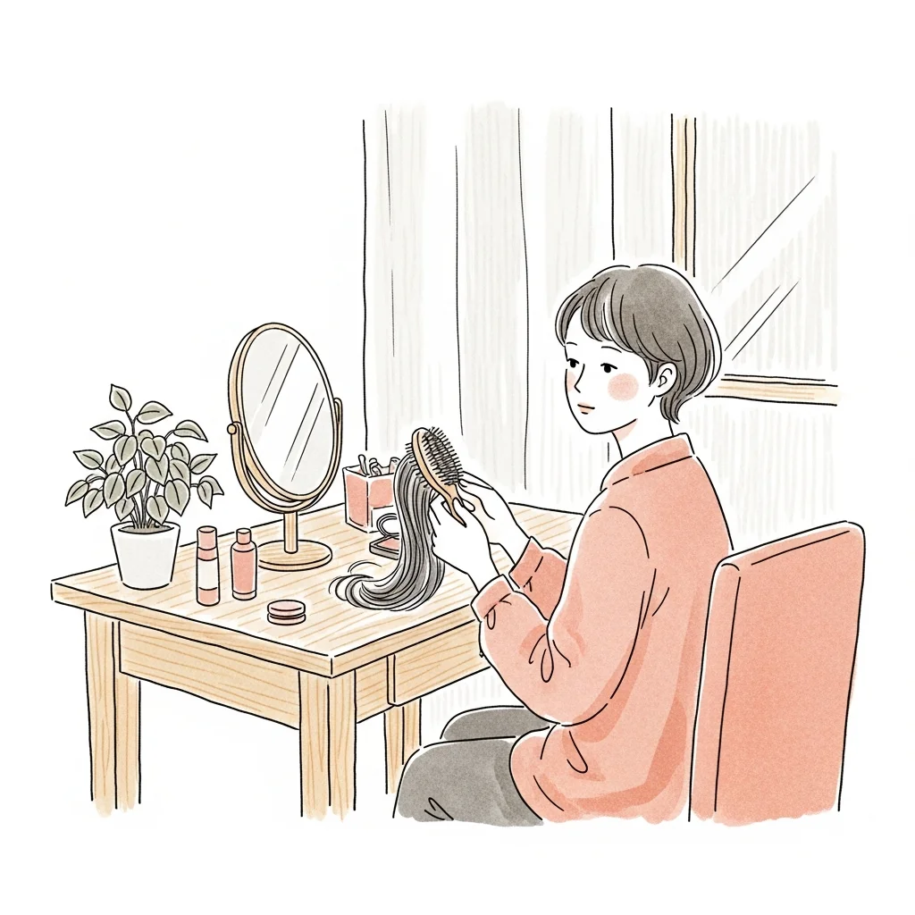 壓力掉髮示意圖——看到梳子上的頭髮讓人焦慮不安